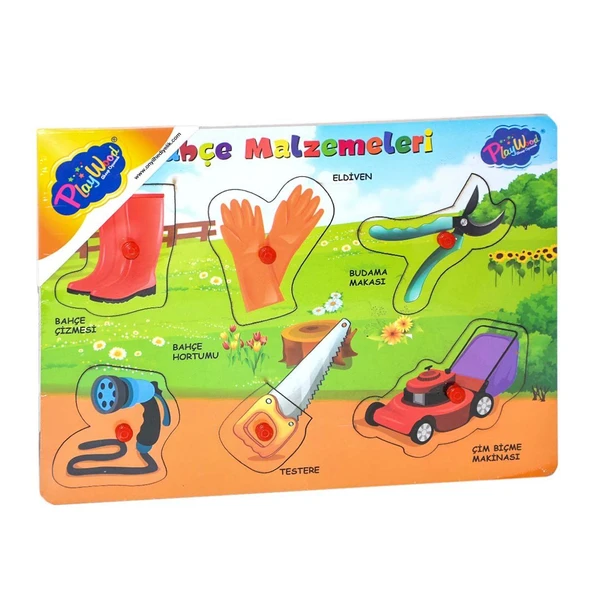 Ahşap Tutmalı Bahçe Malzemeleri Puzzle - 2