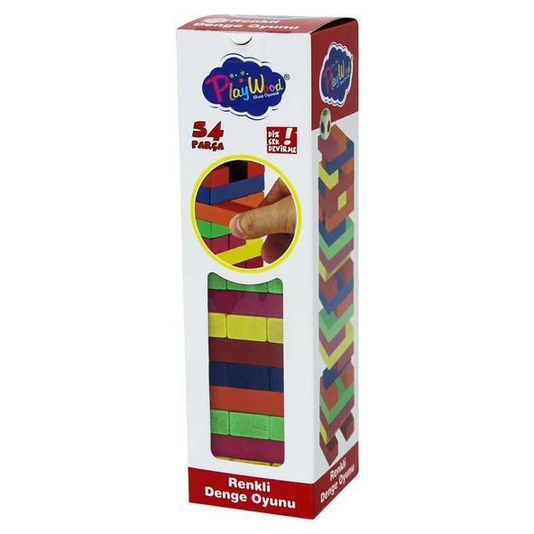 Playwood Renkli Ahşap Denge Oyunu 54 Parça - 2