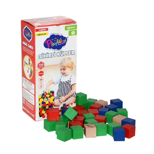 Playwood Ahşap 100 Parça Sihirli Küpler - 1