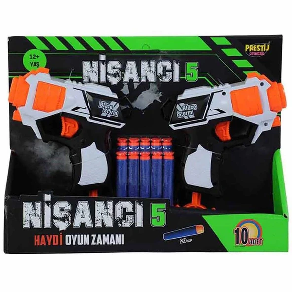 Nişancı 5 Sünger Dart Atan 10 Dartlı Oyuncak - 3