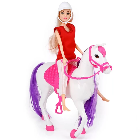 Jasmine Atlı Bebek Beyaz-Pembe - Resim 3