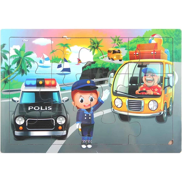 Ahşap Eğitici Puzzle 12 Parça - 1 Adet Stokta Olan Gönderilir - 6