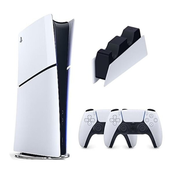 Sony Playstation 5 Slim Dijital - 2. Dualsense Ps5 Kol - Şarj İstasyonlu Oyun Konsolu (İthalatçı Garantili)