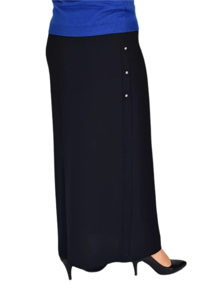 Kadın Uzun Etek Kapalı Yırtmaç Zincir 3 Düğme Detaylı 210 BGL-ST03791 - Resim 9