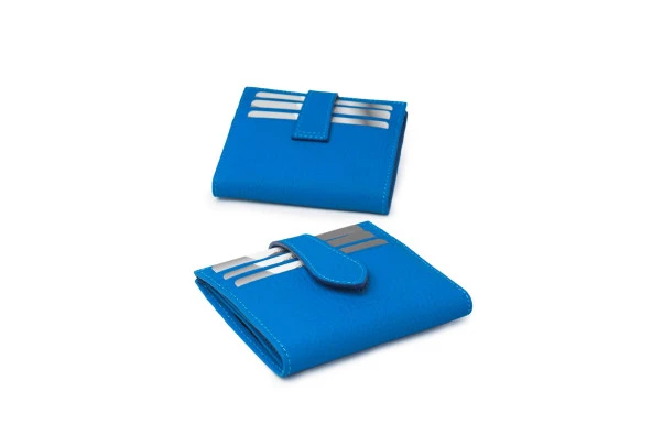 SANLINE 800 Hakiki Deri Kartlık Görünümlü Unisex Cüzdan - Parlament Mavi - 3