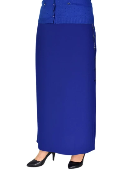 Kadın Uzun Etek Kapalı Yırtmaç Düğme Zincir Detaylı 220 BGL-ST03784 ürün görseli