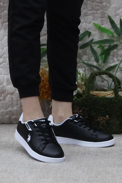 U.S. Polo Assn. Costa Wmn Siyah Beyaz Orijinal Ürün Sneaker Kadın Ayakkabı - 2