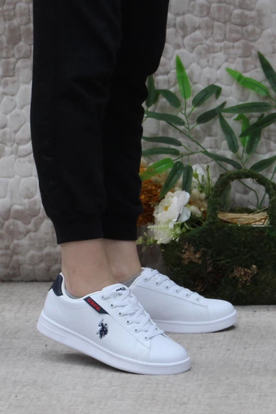 U.S. Polo Assn. Costa Wmn Beyaz Lacivert Orijinal Ürün Sneaker Kadın Ayakkabı