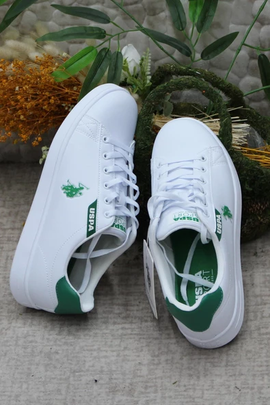 U.S. Polo Assn. Costa Beyaz Yeşil Orijinal Ürün Sneaker Erkek Ayakkabı - Resim 6