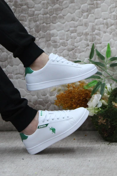 U.S. Polo Assn. Costa Beyaz Yeşil Orijinal Ürün Sneaker Erkek Ayakkabı - Resim 5