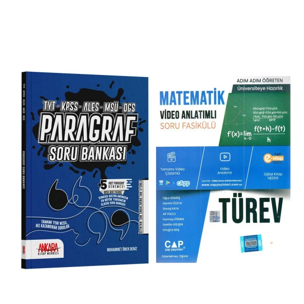 Çap Yayınları Türev ve Ankara Kitap Merkezi Paragraf Soru Bankası Seti 2 Kitap