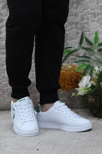 U.S. Polo Assn. Costa Beyaz Yeşil Orijinal Ürün Sneaker Erkek Ayakkabı - Resim 2