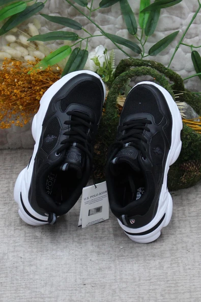 U.S. Polo Assn. BoB Siyah Beyaz Rahat Orijinal Ürün Sneaker Kadın Spor Ayakkabı - 6