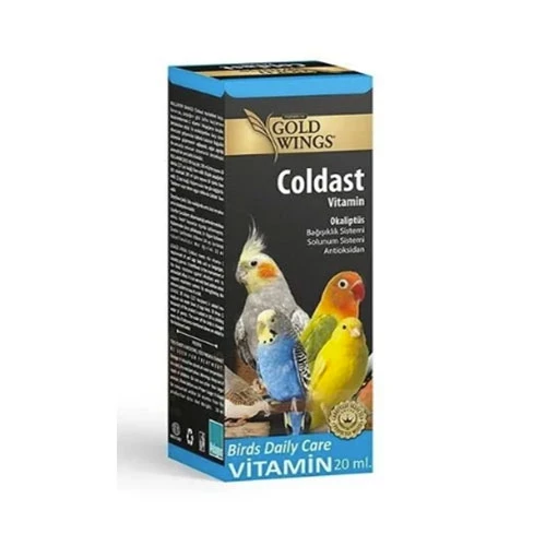 Gold Wings Premium Coldast Kuşlar için Solunum Sistemi Destekleyici Sıvı Vitamin 20 Ml