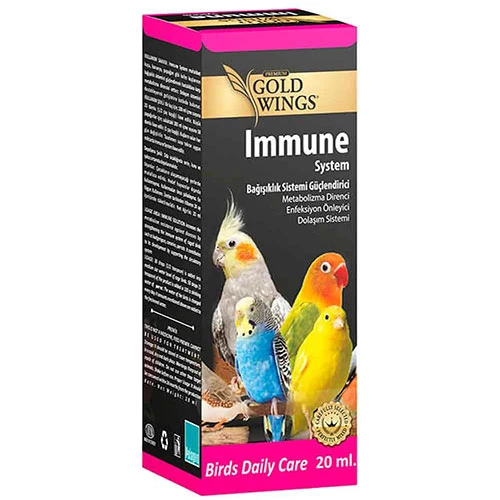 Gold Wings Premium Immune System Kuşlar için Bağışıklık Sistemi Güçlendirici Sıvı Vitamin 20 Ml