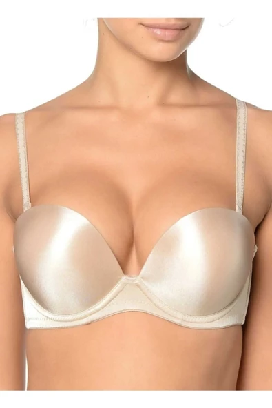Orkide Kadın Cappucino 2 Beden Büyüten Full Push-up Dolgulu Sihirli Destekli Sütyen Reina - 2