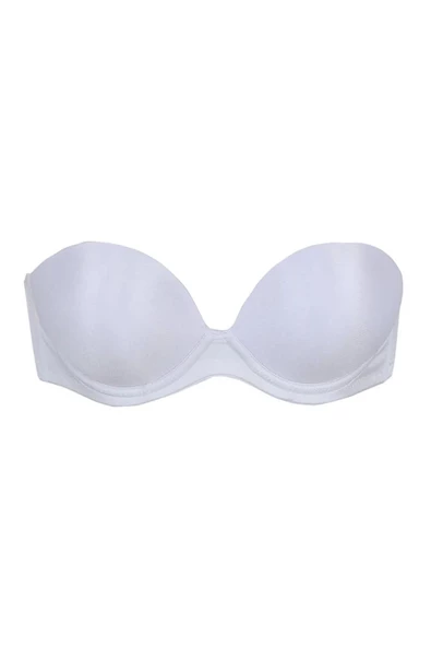 Orkide Kadın Beyaz Full Push-up 2 Beden Büyüten Dolgulu Straples Sütyen Cindy - 2