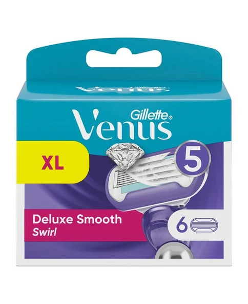 Gillette Venüs Deluxe Smooth Swirl Tıraş Bıçağı Yedek 6'lı 7702018401383 - 1