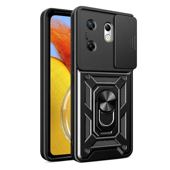 Gpack İnfinix Zero 30 4G Kılıf Tank Aramid Sürgülü Vega Yüzüklü Sert Silikon