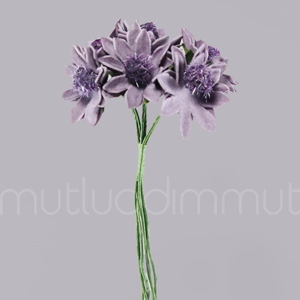 72 Adet Çiçek (12 Demet) Ortası Tüylü Çiçek - 4