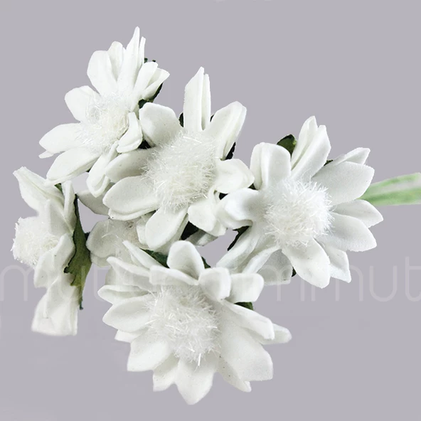 72 Adet Çiçek (12 Demet) Ortası Tüylü Çiçek - 6