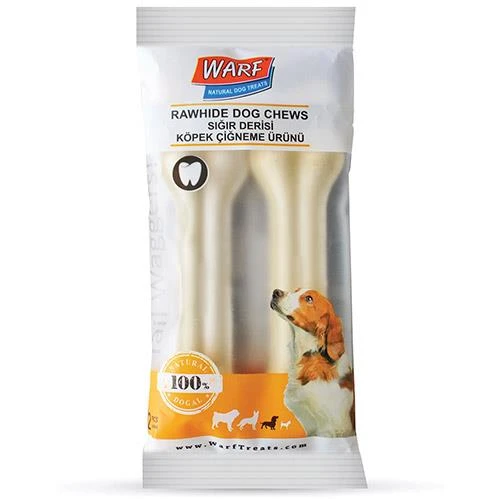 Warf Sığır Derisi Köpek Beyaz Ödül Kemiği 100 Gr 12,5 cm (2li Paket) ürün görseli 1