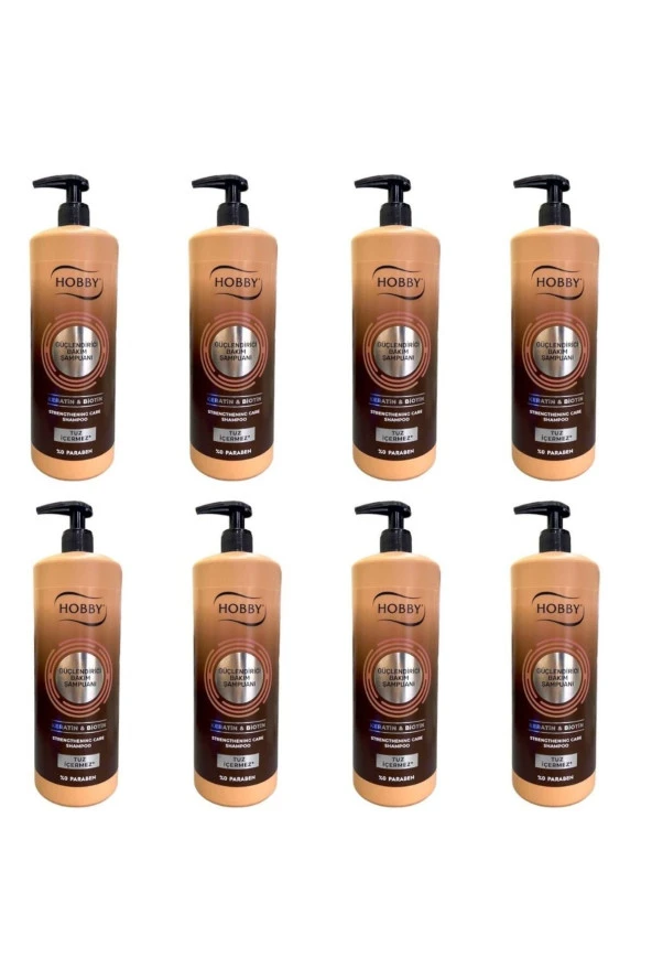 Hobby  Hooby Keratin & Biotin Tuzsuz Şampuan 1000 ML X 8 Adet