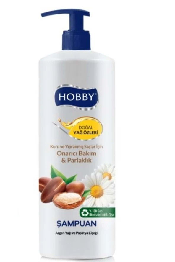 Hobby  Argan Yağı ve Papatya Çiçeği Şampuan Kuru veYıpranmış Saçlar İçin 1000 ML