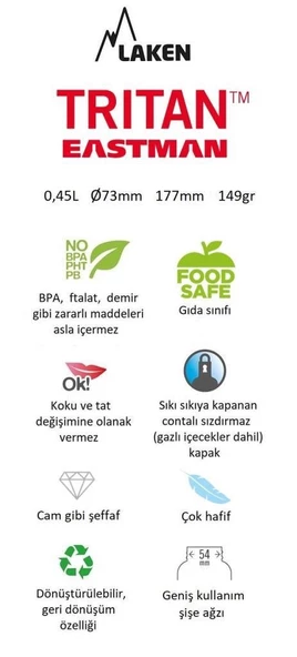 Laken Tritan Summit Şişe 0,45L - Eguzkitan - 4