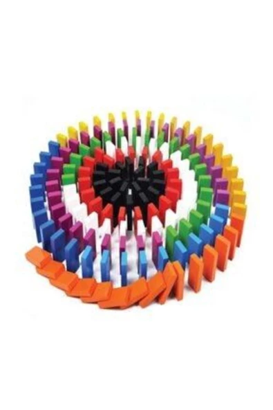 99 Cırcle Toys 200 Adet Eğitici Eğlenceli Ahşap Domino - Resim 4
