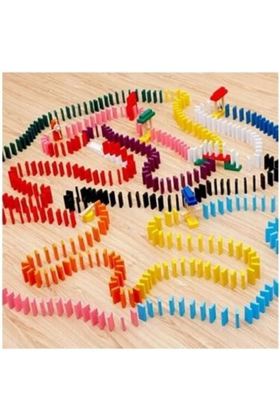 99 Cırcle Toys 200 Adet Eğitici Eğlenceli Ahşap Domino - Resim 2