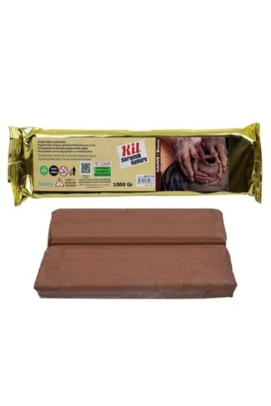 Emin İş Eğitim 1000 Gr, Seramik, Kil Hamuru, Kahverengi Renk, Modelleme Çamuru, Naturel, Seramik Hamuru