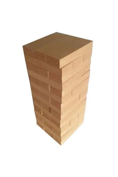 İstoc Trend Jenga Büyük Boy Doğal Ahşap Denge Oyunu Kule Oyunu 54 Parça Cenga
