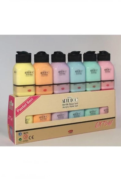 Artdeco Akrilik Boya 6x75ml Pastel Renkler-4