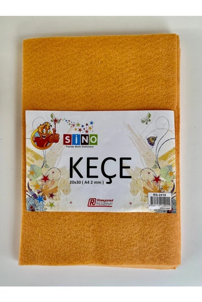 Sino Keçe Sade 20*30cm 2mm Kalınlık 10 Lu Paket Turuncu