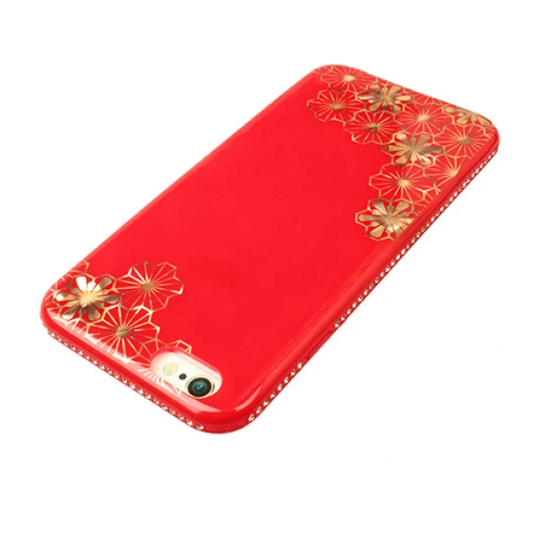 Shengo Apple iPhone 6S/6 Kılıf Kenarları Taşlı Silikon - 4