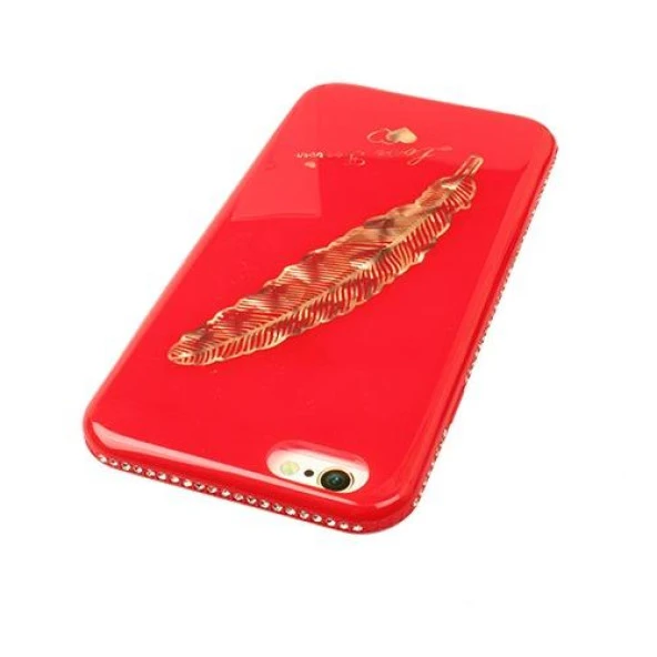 Shengo Apple iPhone 6S/6 Kılıf Kenarları Taşlı Silikon - Resim 6