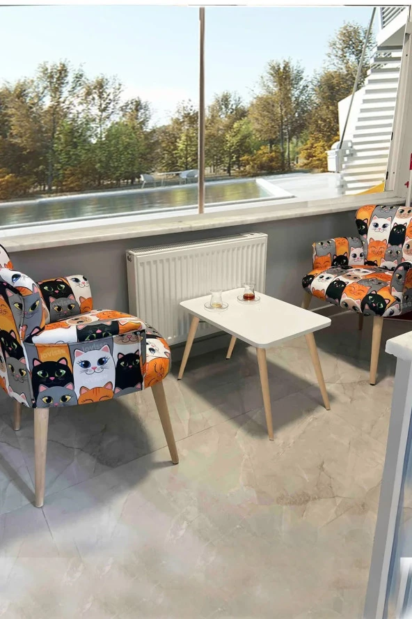 LOVİSSE HOME Berjer Set Tekli Koltuk Balkon, Ofis, Bekleme, Güzellik Merkezi, Çay Seti - 3