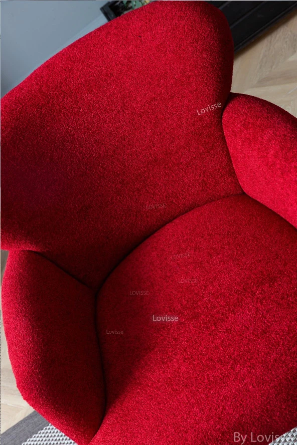 LOVİSSE HOME Kırmızı Teddy Berjer , Salon, Balkon, Ofis, Bekleme, Güzellik Merkezi ürün görseli