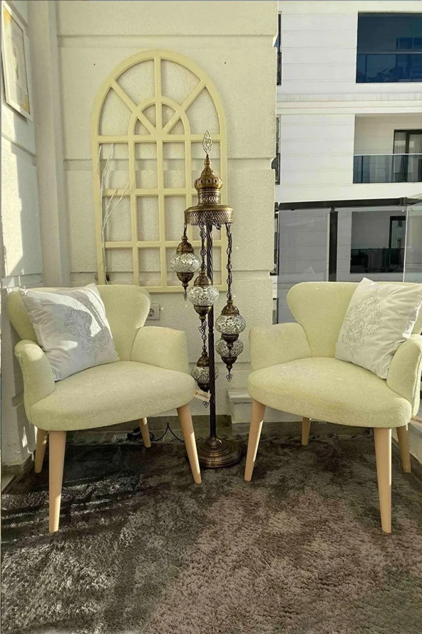 LOVİSSE HOME Antik Krem Buklet Teddy Berjer, Salon, Balkon, Ofis, Bekleme, Güzellik Merkezi - 2