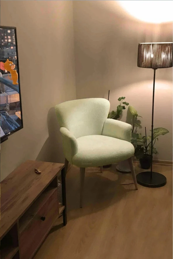 LOVİSSE HOME Antik Krem Buklet Teddy Berjer, Salon, Balkon, Ofis, Bekleme, Güzellik Merkezi - 3