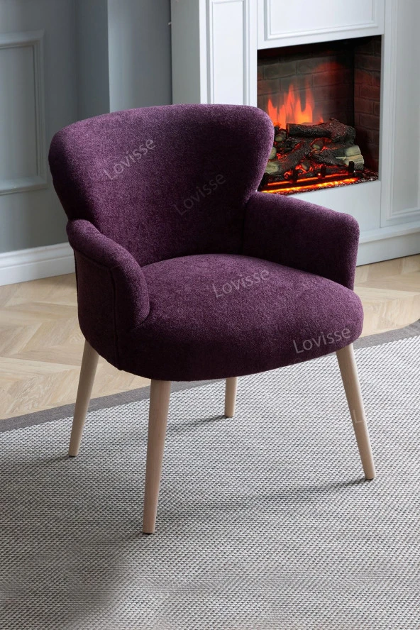 LOVİSSE HOME Teddy Berjer , Mor - Mürdüm Salon, Balkon, Ofis, Bekleme, Güzellik Merkezi - 4