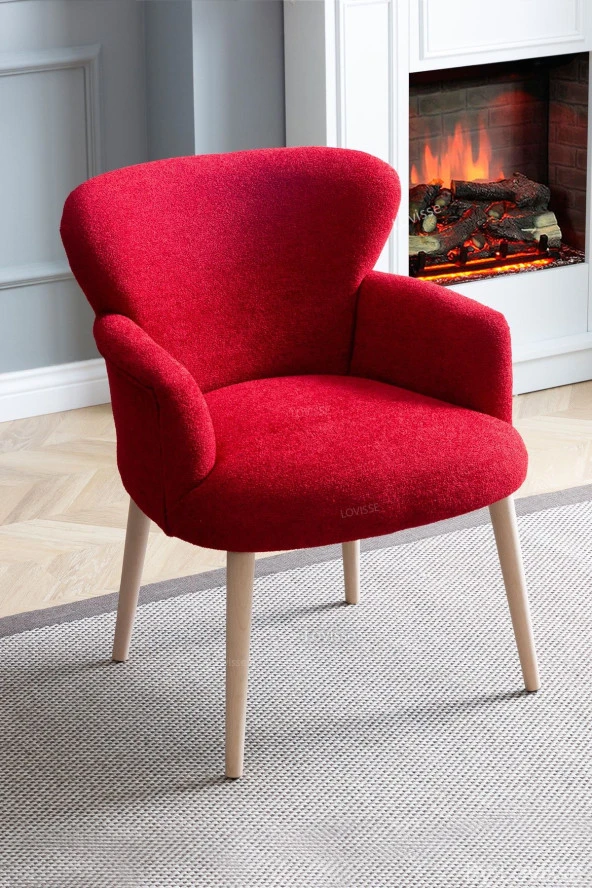 LOVİSSE HOME Kırmızı Teddy Berjer , Salon, Balkon, Ofis, Bekleme, Güzellik Merkezi - Resim 3
