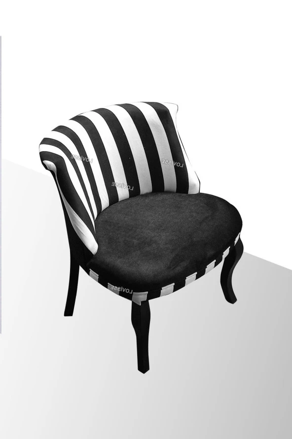 LOVİSSE HOME Zebra Berjer - Tekli Koltuk - Lükens Siyah Beyaz - 1