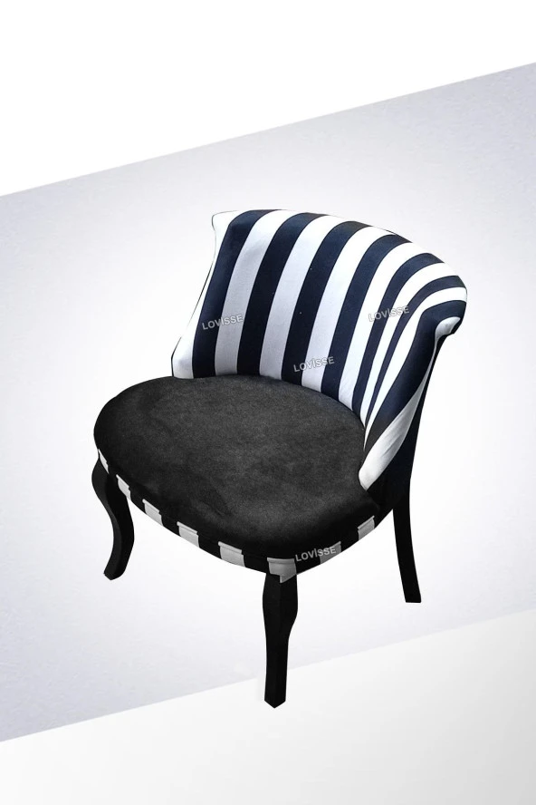 LOVİSSE HOME Zebra Berjer - Tekli Koltuk - Lükens Siyah Beyaz - 2