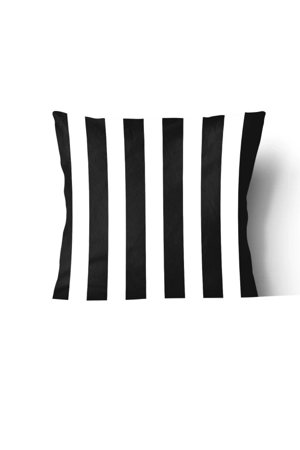 LOVİSSE HOME Siyah Beyaz Düz Çizgili Zebra, Yastık Kırlent Kılıfı - Fermuarlı - Premium Kırlent - 3