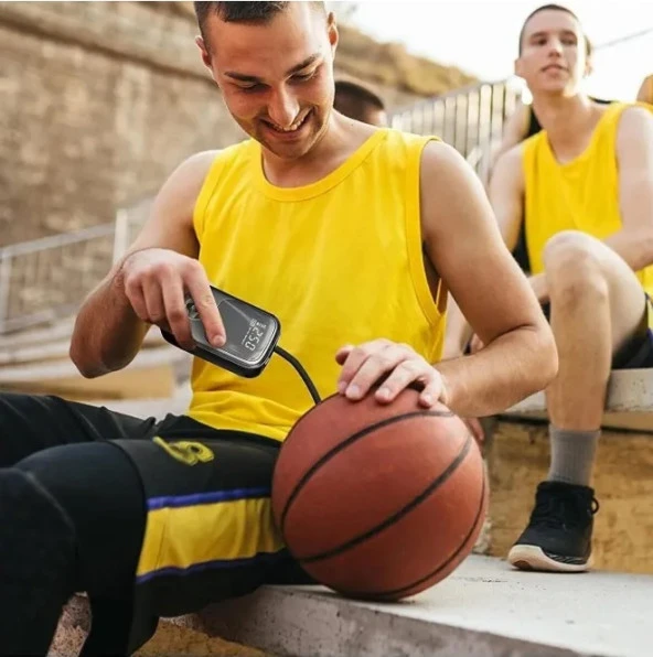 Auhma Dijital Şarjlı Lastik Şişirme Kompresörü AB6334 - 4