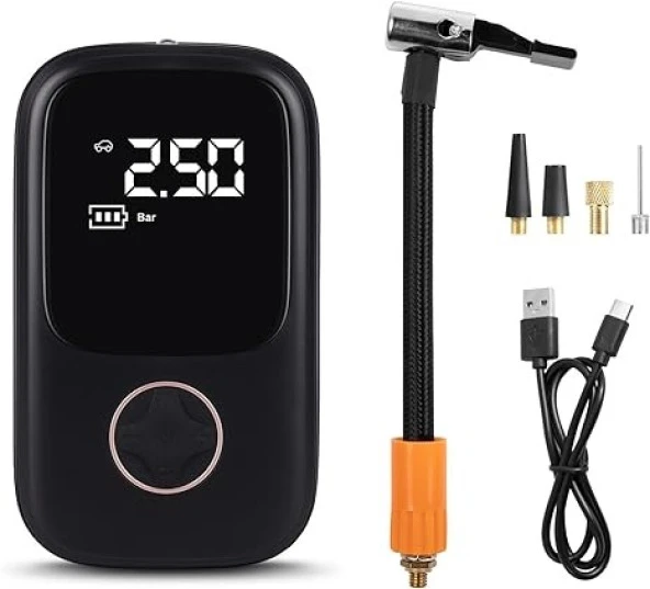 Auhma Dijital Şarjlı Lastik Şişirme Kompresörü AB6334 - 6