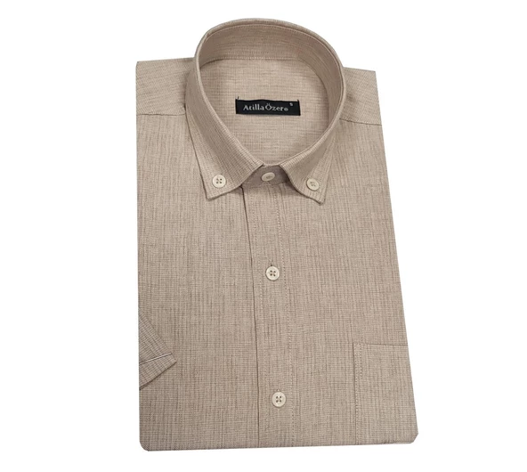 Atilla Özer Kısa Kol Klasik Erkek Gömlek-6607 - 2