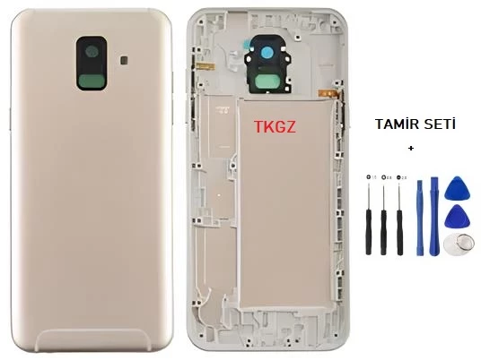 Samsung Galaxy A6  - SM-A600F FULL Kasa Arka Kapak Takım GOLD - TAMİR SETİ